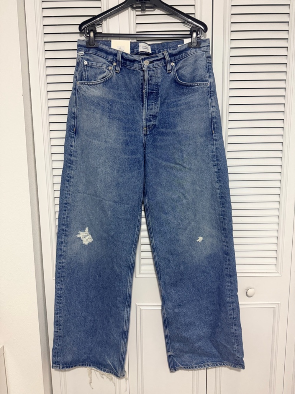 Citizens Of Humanity Vintage Wash Relaxed Wide-Leg Blue Jeans